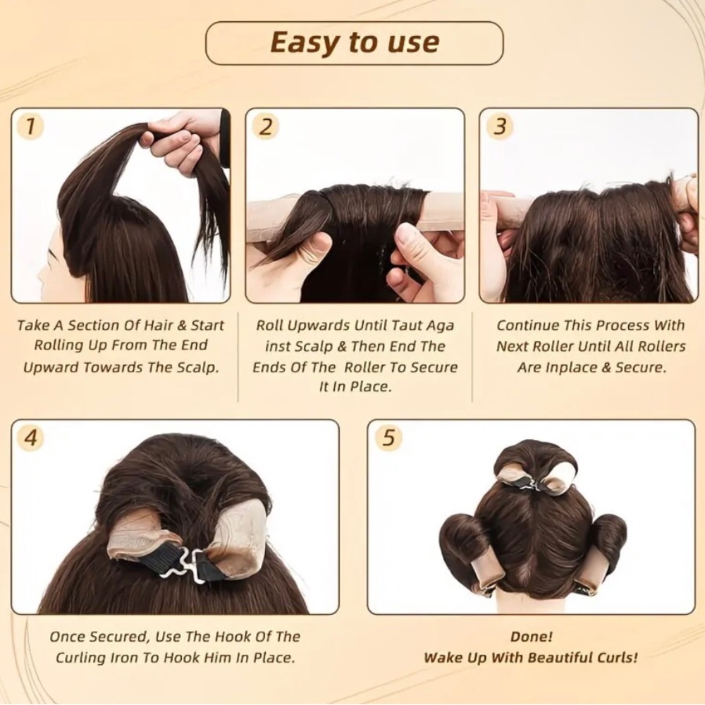 Overnight Velvet Flexirod Pink Curlers - 4pc Medium Set - Picture 5 of 5